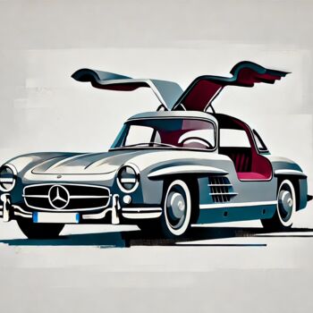 Digitale Kunst mit dem Titel "Mercedes Benz" von Cultureblitz, Original-Kunstwerk, Digitale Malerei