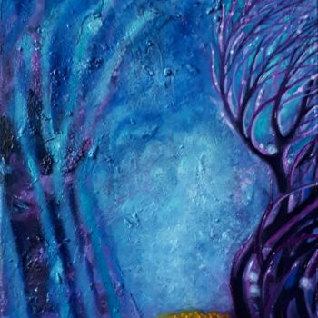 Painting titled "D'où venons-nous ?" by Frédéric Letrun, Original Artwork, Oil Mounted on Wood Stretcher frame