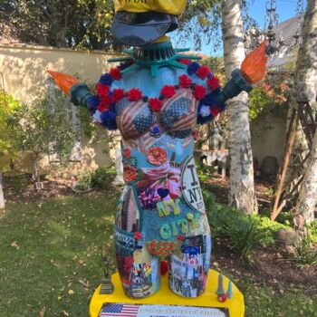 Sculpture titled "NEW YORK" by Messodie, Original Artwork, Collages