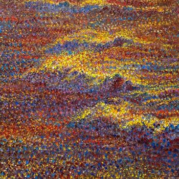 Painting titled "The radiance of a m…" by Andrii Chebotaru, Original Artwork, Oil Mounted on Wood Stretcher frame