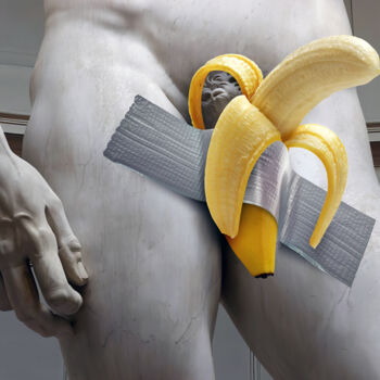 Digital Arts με τίτλο "Michelangelo + Catt…" από José Luis Guerrero, Αυθεντικά έργα τέχνης, Ψηφιακό Κολάζ