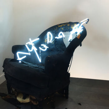 Skulptur mit dem Titel "Autodafé" von Sylvain Barberot, Original-Kunstwerk, Holz