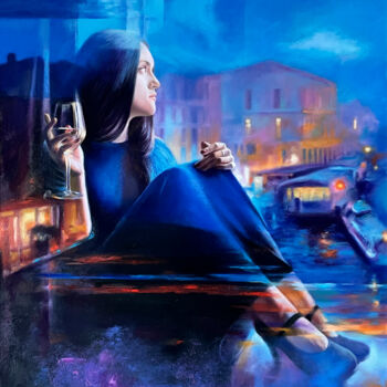 Painting titled "Humeur du Soir – Pe…" by Vladimir Sumarokov, Original Artwork, Oil