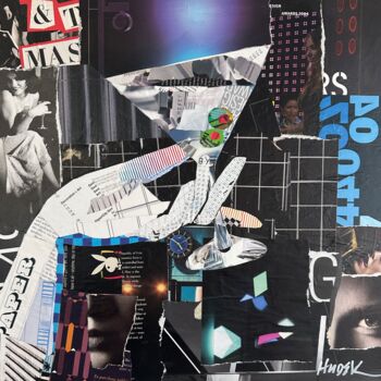 Collages titled "Bottoms Up" by Jim Hudek James Hudek, Original Artwork, Collages Mounted on Wood Panel