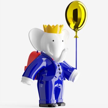 Sculpture titled "Babolex Balloon Blue" by Vincent Faudemer, Original Artwork, Resin