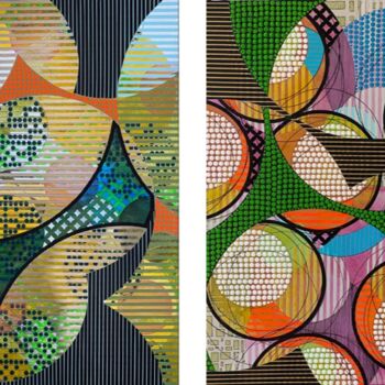 Peinture intitulée "JUNGLE   &   BOHEME…" par Christelle Riffet (Céhère), Œuvre d'art originale, Acrylique Monté sur Carton