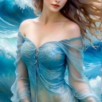 Digital Arts με τίτλο "sea’s quiet poetry" από Si Levin, Αυθεντικά έργα τέχνης, Εικόνα που δημιουργήθηκε με AI Τοποθετήθηκε…