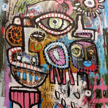 Painting titled "Comme cette salle" by Pioch, Original Artwork, Acrylic