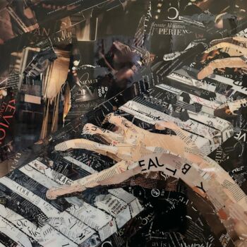 Collages titled "Jazz Piano" by Jim Hudek James Hudek, Original Artwork, Collages Mounted on Wood Panel