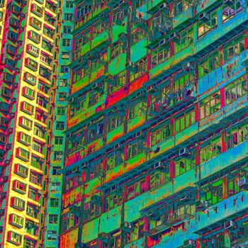 Photographie intitulée "Densité urbaine, Ho…" par Christian Christian Goetghebeur, Œuvre d'art originale, Photographie numér…