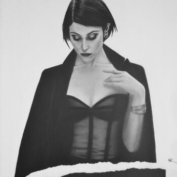Dessin intitulée "Gemma Arterton" par Lisa Ries, Œuvre d'art originale, Conté