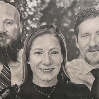 Dessin intitulée "Family" par Jacob Haws, Œuvre d'art originale, Fusain