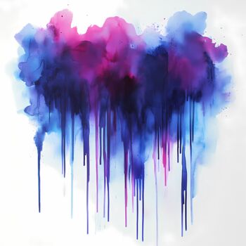 「Fluid Harmony in Bl…」というタイトルの製版 Diana Dimova - Traxiによって, オリジナルのアートワーク, デジタル絵画