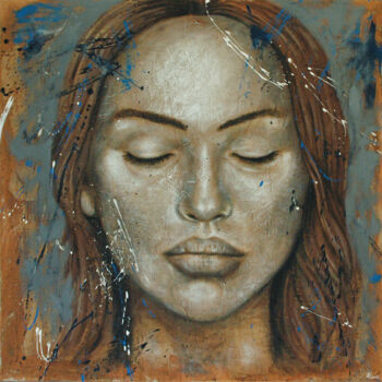 Painting titled ""At Last"" by Rumen Spasov, Original Artwork, Acrylic Mounted on Wood Stretcher frame