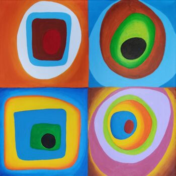 「Harmony of colors a…」というタイトルの絵画 Peter Vamosiによって, オリジナルのアートワーク, アクリル ウッドストレッチャーフレームにマウント