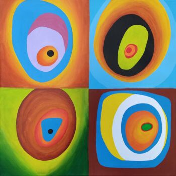 Ζωγραφική με τίτλο "Harmony of colors a…" από Peter Vamosi, Αυθεντικά έργα τέχνης, Ακρυλικό Τοποθετήθηκε στο Ξύλινο φορείο σ…