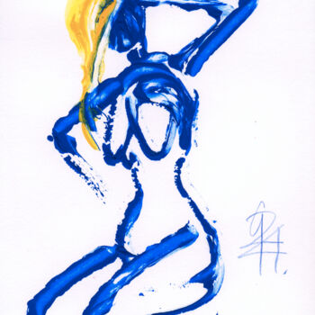 Peinture intitulée "Aktskizze in schnel…" par Götz Wiedenroth, Œuvre d'art originale, Acrylique