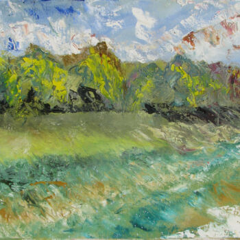 Peinture intitulée "Other Side Of Ravine" par C. E. Turner, Œuvre d'art originale, Huile Monté sur Châssis en bois