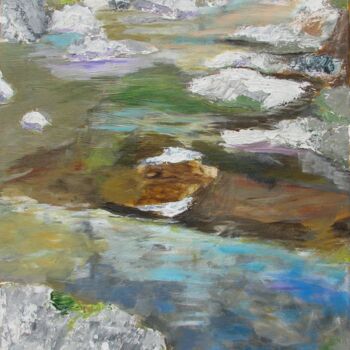 Peinture intitulée "Stream Near Delores…" par C. E. Turner, Œuvre d'art originale, Acrylique Monté sur Châssis en bois