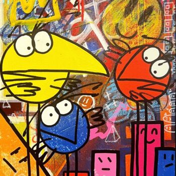 Peinture intitulée "CITY" par Pierre Colmain, Œuvre d'art originale, Acrylique Monté sur Châssis en bois