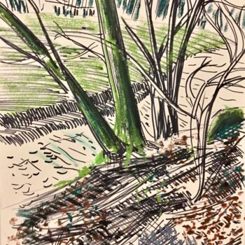 Drawing titled "River flow" by Hugo Silva, Original Artwork, Marker