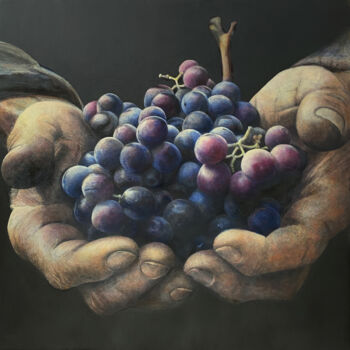Ζωγραφική με τίτλο "fruits of the earth" από Татьяна Куранова, Αυθεντικά έργα τέχνης, Τέμπερα Τοποθετήθηκε στο Άλλος άκαμπτο…