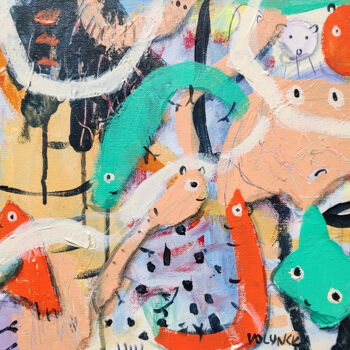 Peinture intitulée "Abstrakt Funny Acry…" par Natalya Volynska, Œuvre d'art originale, Acrylique Monté sur Châssis en bois