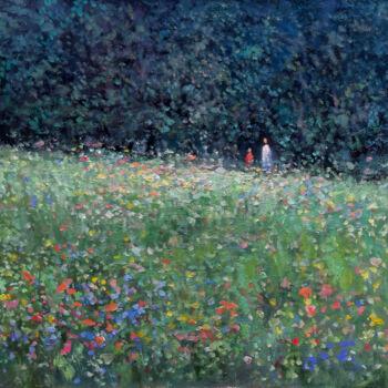 Peinture intitulée "Promenade in a Spri…" par Pascal Giroud, Œuvre d'art originale, Huile
