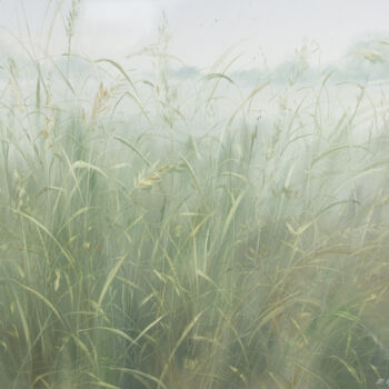 Ζωγραφική με τίτλο "meadow grasses" από Tatiana Prokshina, Αυθεντικά έργα τέχνης, Λάδι Τοποθετήθηκε στο Ξύλινο φορείο σκελετό