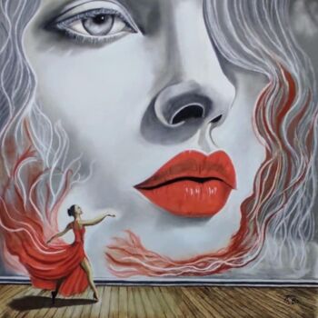 Dessin intitulée "Reflet de rêve" par Isabelle Riffaud, Œuvre d'art originale, Pastel