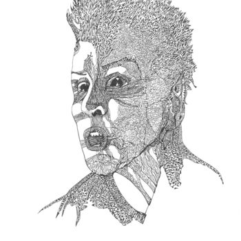 Dessin intitulée "Angustia" par Sergi Marx, Œuvre d'art originale, Encre