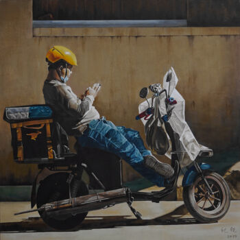 Malerei mit dem Titel "《Ephemeral Respite》" von Rui Ji, Original-Kunstwerk, Öl