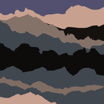 Digital Arts titled "Arizona Mountains" by Mandeep Pannu, Original Artwork, Digital Painting