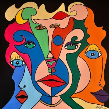 Painting titled "Fragments d’Âme" by Philippe Seigle, Original Artwork, Acrylic Mounted on Wood Stretcher frame