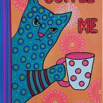 Peinture intitulée "Cozy Morning Coffee…" par Daheaven Art, Œuvre d'art originale, Acrylique Monté sur Châssis en bois