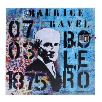 Peinture intitulée "Maurice Ravel" par Bad, Œuvre d'art originale, Acrylique
