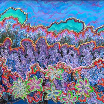 Painting titled "Ode to Spring" by Olga Rokhmanyuk (ROArtUS), Original Artwork, Acrylic Mounted on Wood Stretcher frame