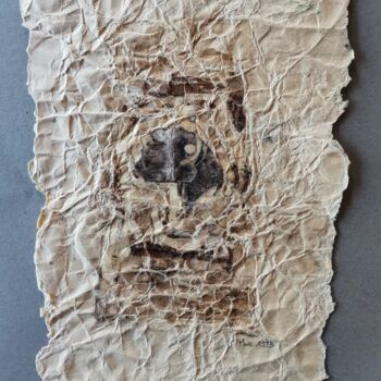 Gravures & estampes intitulée "Murmure" par Marc Lefebvre, Œuvre d'art originale, Collagraphie Monté sur Panneau de bois