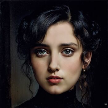Arts numériques intitulée "''ELLE'' (Portrait…" par Nictsi Khamira, Œuvre d'art originale, Peinture numérique