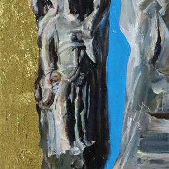 Painting titled "Goddess in Ruins" by Hoho Kuo, Original Artwork, Acrylic Mounted on Wood Stretcher frame
