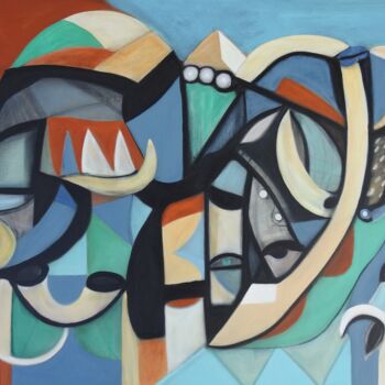 Painting titled "Interplay" by Stephen Lucas, Original Artwork, Acrylic Mounted on Wood Stretcher frame