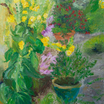 Painting titled "Königskerze" by Ute Meyer, Original Artwork, Oil