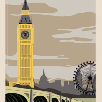 Arts numériques intitulée "London poster" par Mandeep Pannu, Œuvre d'art originale, Peinture numérique