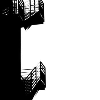 Fotografie getiteld "Stairs 690" door Harold Vernhes (HA-VE), Origineel Kunstwerk, Digitale fotografie
