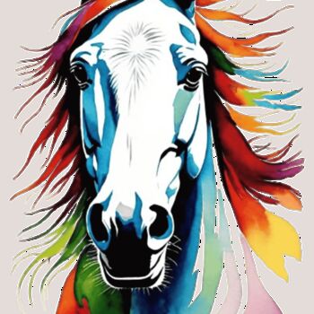 Malarstwo zatytułowany „Colorful Horse” autorstwa Steve Woodward, Oryginalna praca, Akryl