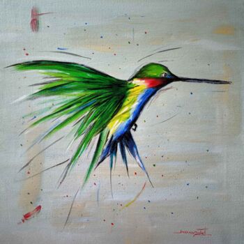 Peinture intitulée "Colibri" par Jacques Rochet, Œuvre d'art originale, Acrylique