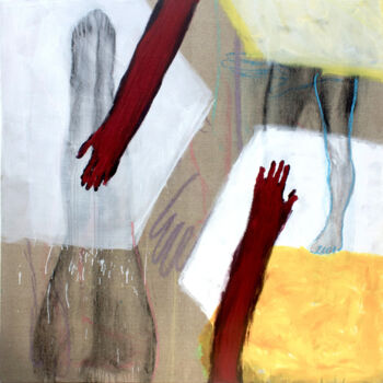 Painting titled "Los Olvidados O" by Jesus Tejedor, Original Artwork, Acrylic Mounted on Wood Stretcher frame