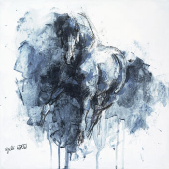 Painting titled "Nu Equin 163t" by Benedicte Gele, Original Artwork, Acrylic Mounted on Wood Stretcher frame
