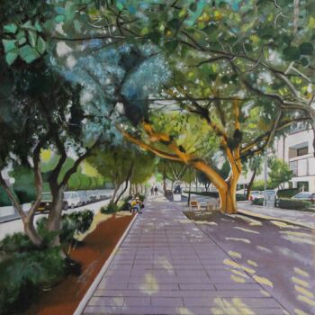 Ζωγραφική με τίτλο "N° 1275  Tel Aviv.…" από R. Cavalié, Αυθεντικά έργα τέχνης, Λάδι Τοποθετήθηκε στο Ξύλινο φορείο σκελετό