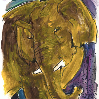 绘画 标题为“Colossus. Elefant.” 由Götz Wiedenroth, 原创艺术品, 丙烯